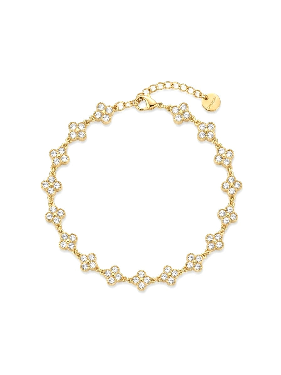 Bracelet trèfle blanche